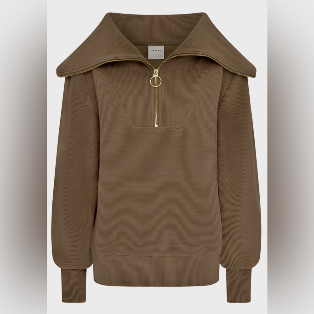 Varley Vine 1/2 zip in stone olive size S